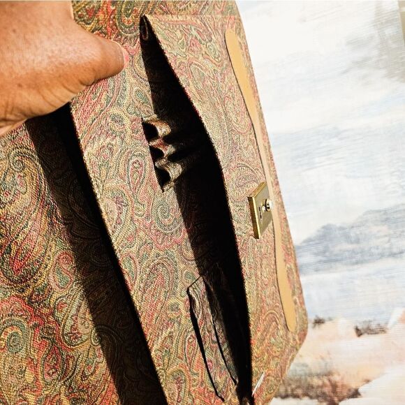 VTG Made In Korea Evelope Style Paisley Print Portfolio Briefcase. - Picture 3 of 15